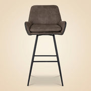 Richmond Interiors Barstoel Linsey - Leer Draaibaar - Set van 2