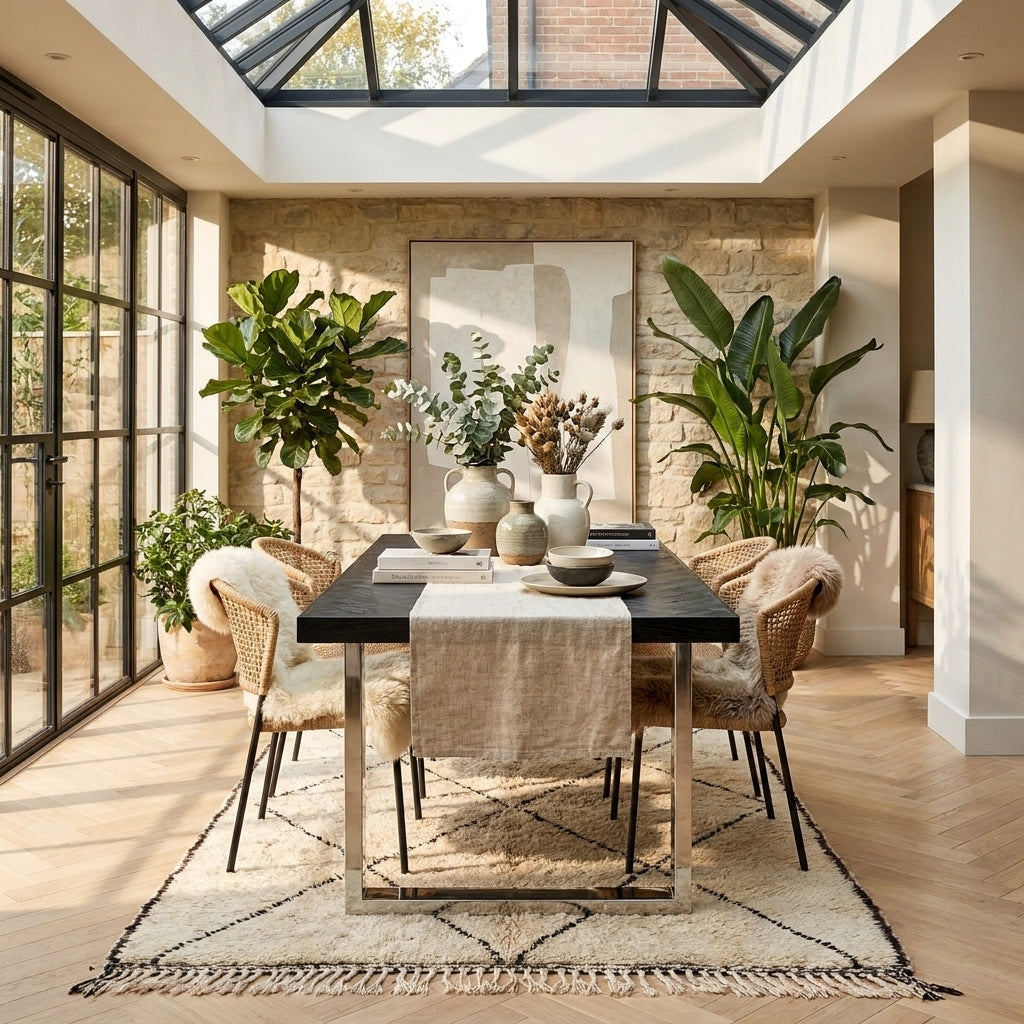 Dining table Blackbone Silver black rustic 220