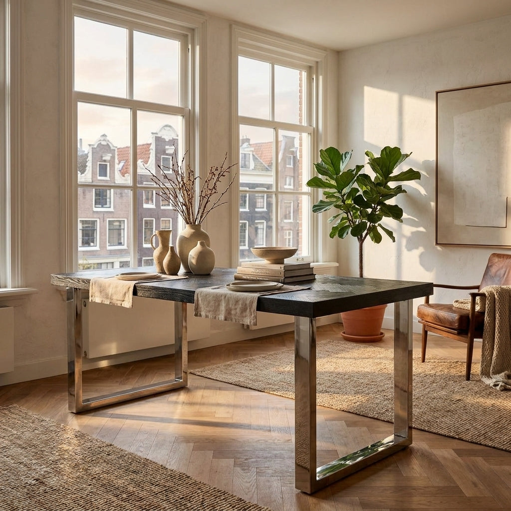 Dining table Blackbone Silver black rustic 220