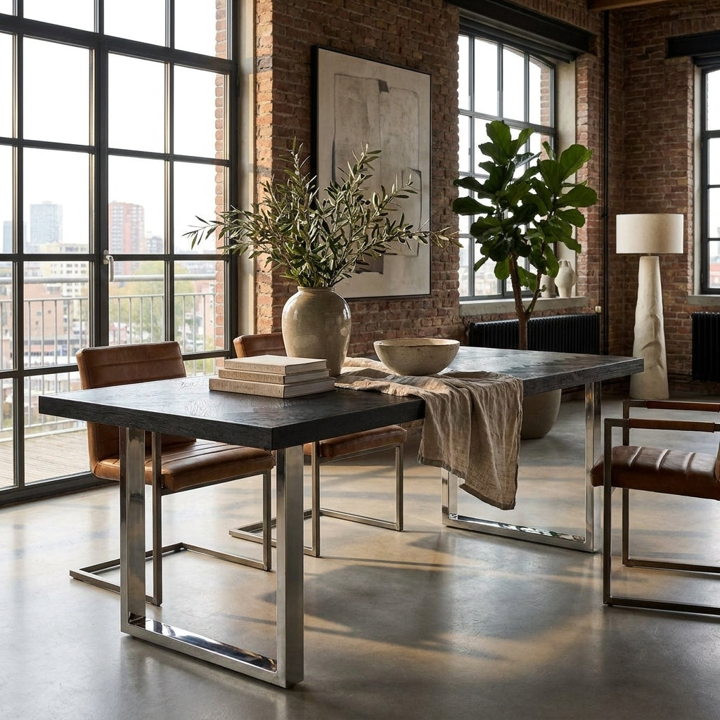 Dining table Blackbone Silver black rustic 220