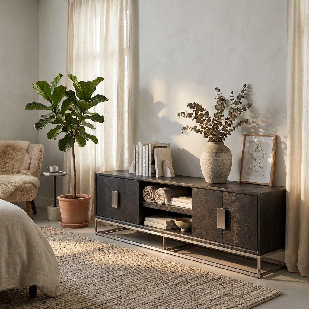 Tv-meubel Blackbone Silver Black Rustic 220