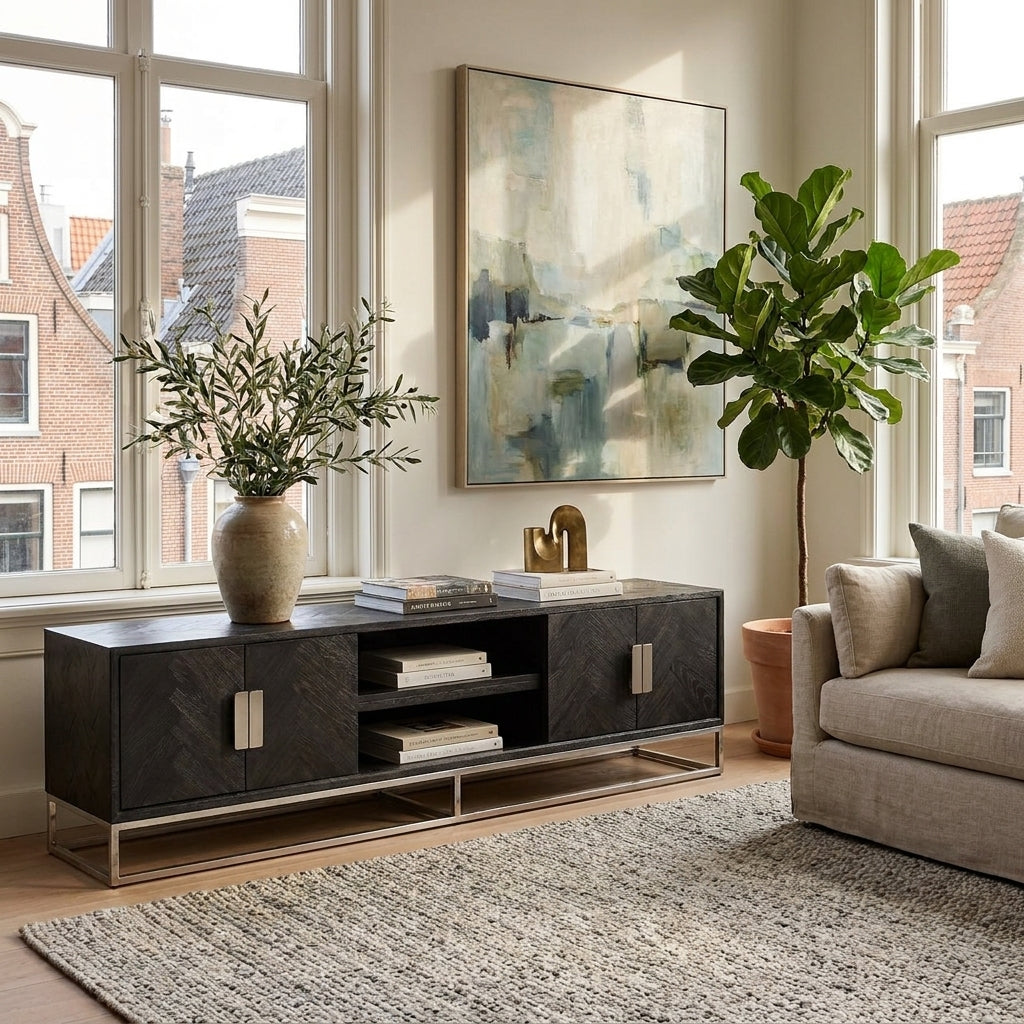 Tv-meubel Blackbone Silver Black Rustic 220