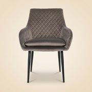 Dining chair Chrissy stone velvet (Set of 2)