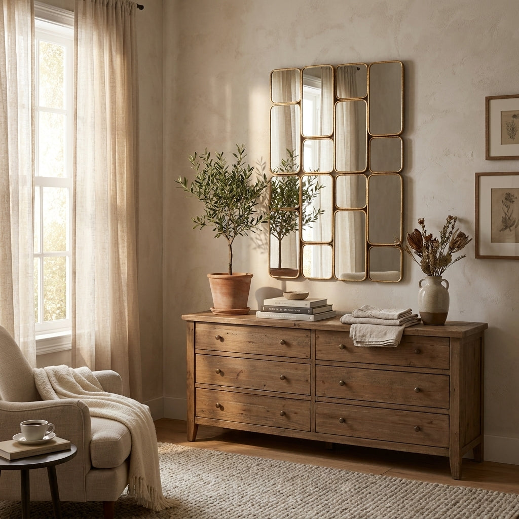 Spiegel Birche Gold