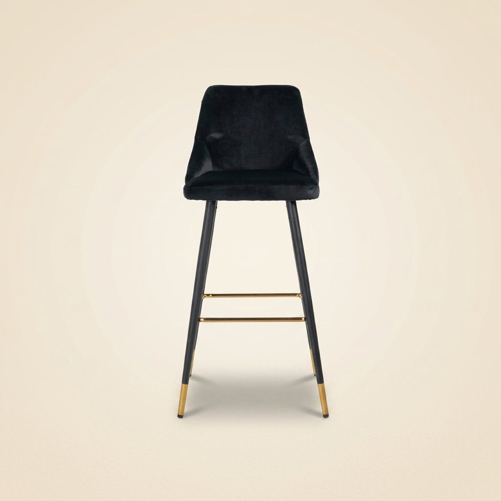 Barstoel Imani Black Velvet (set Of 2)