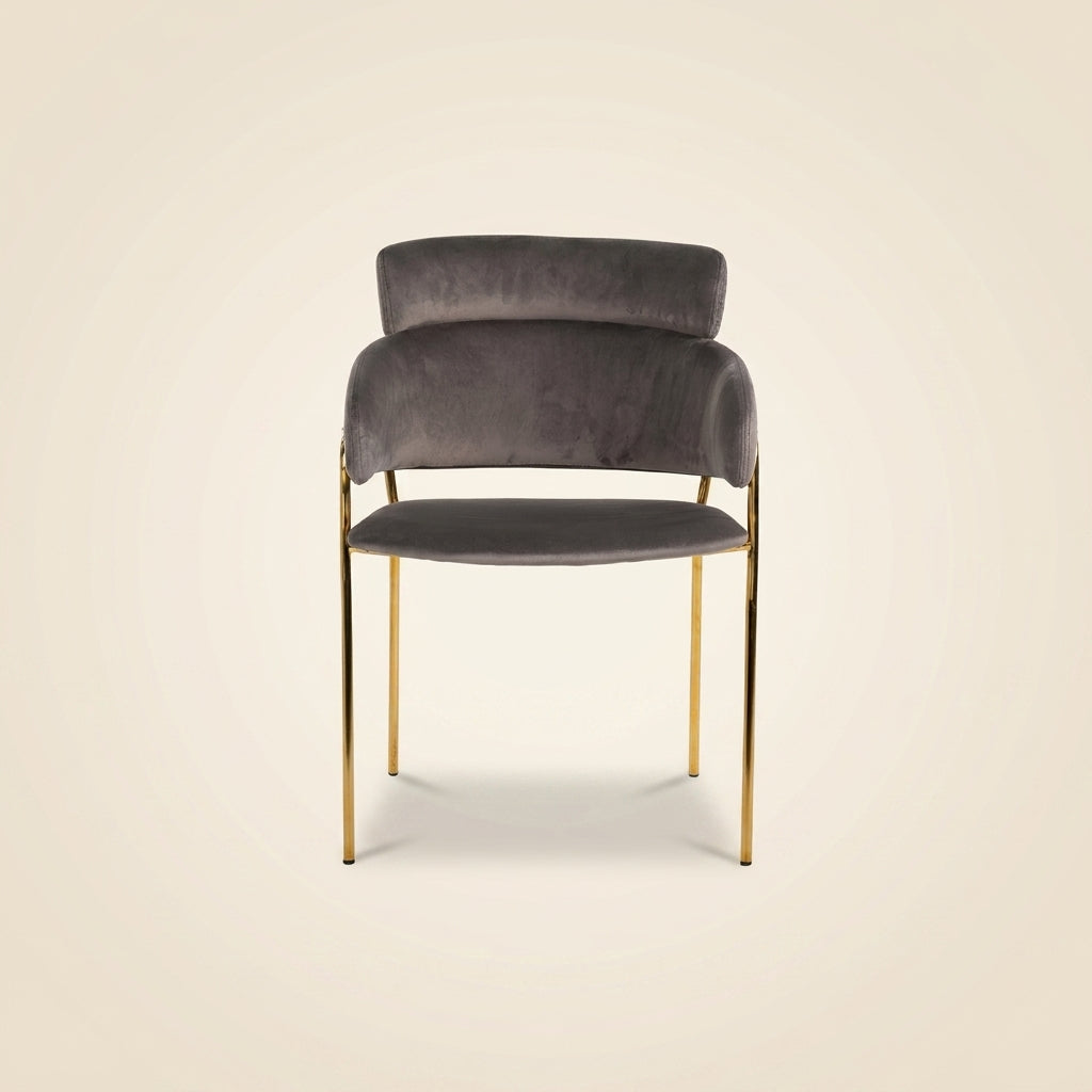 Dining chair Angelica stone velvet fire retardant