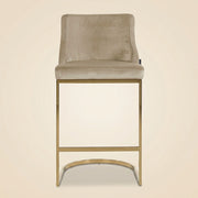 Richmond Interiors Barstoel Bolton - Khaki Velvet Goud - Brandvertragend - Set van 2