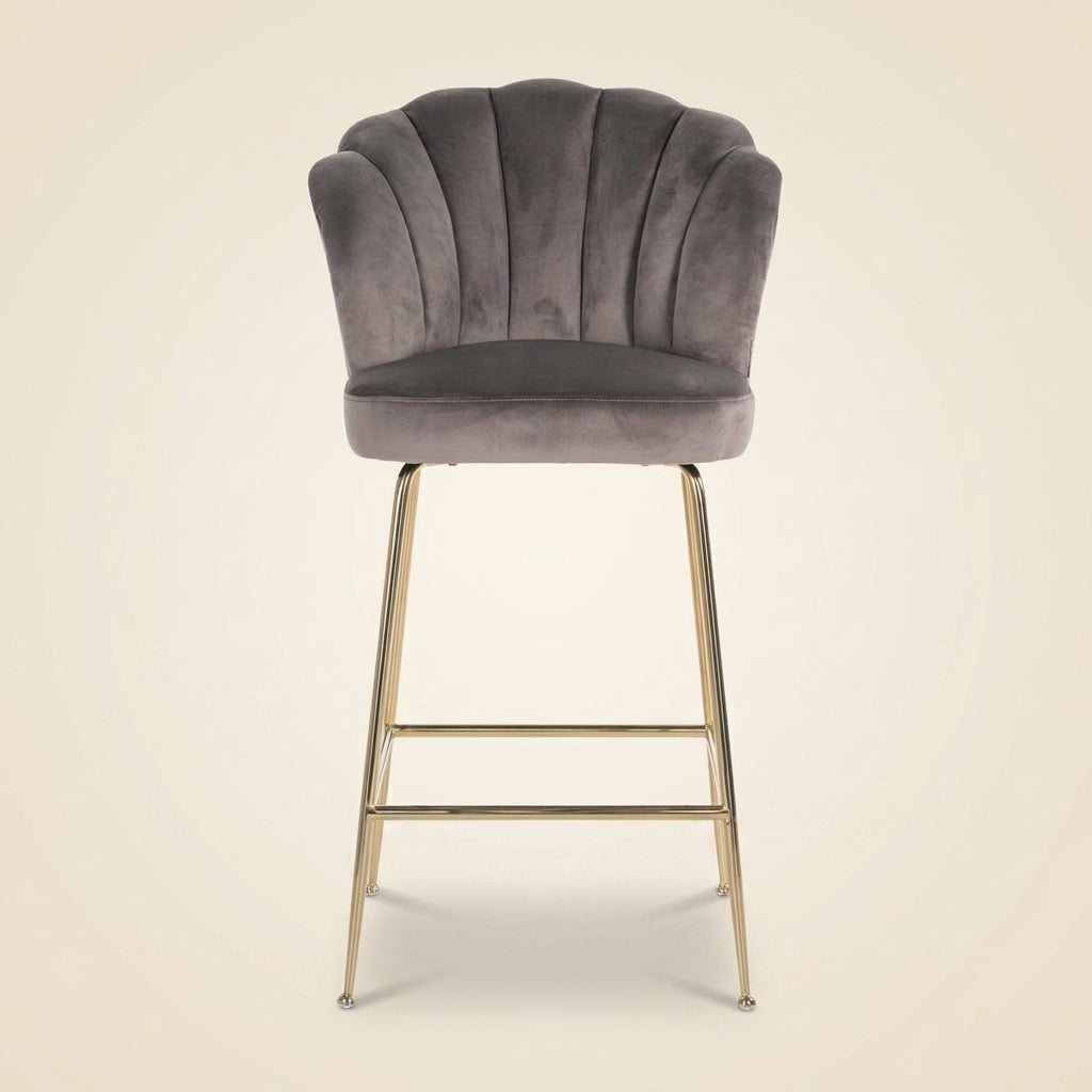 Bar stool Pippa stone velvet