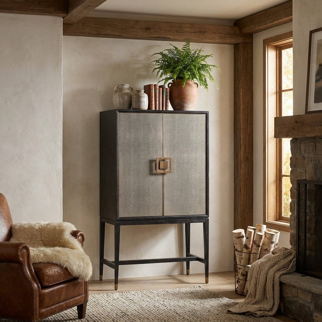 Opbergkast Bloomville Brass Shagreen