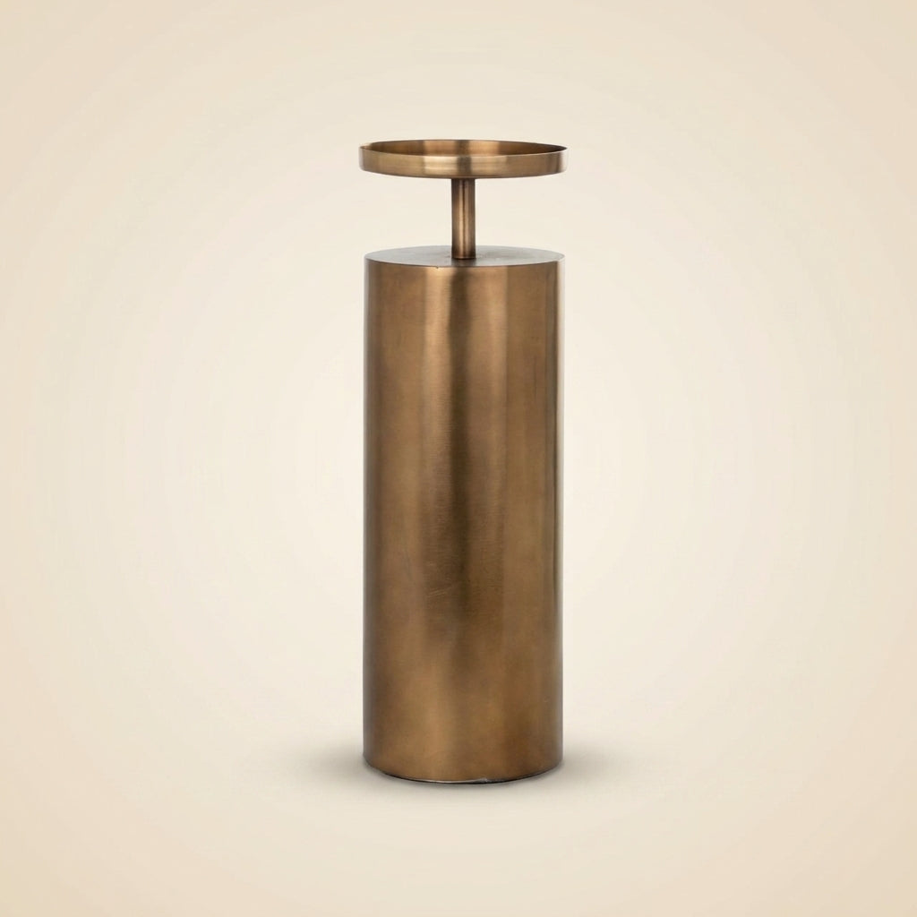 Candle holder Divon brushed gold large