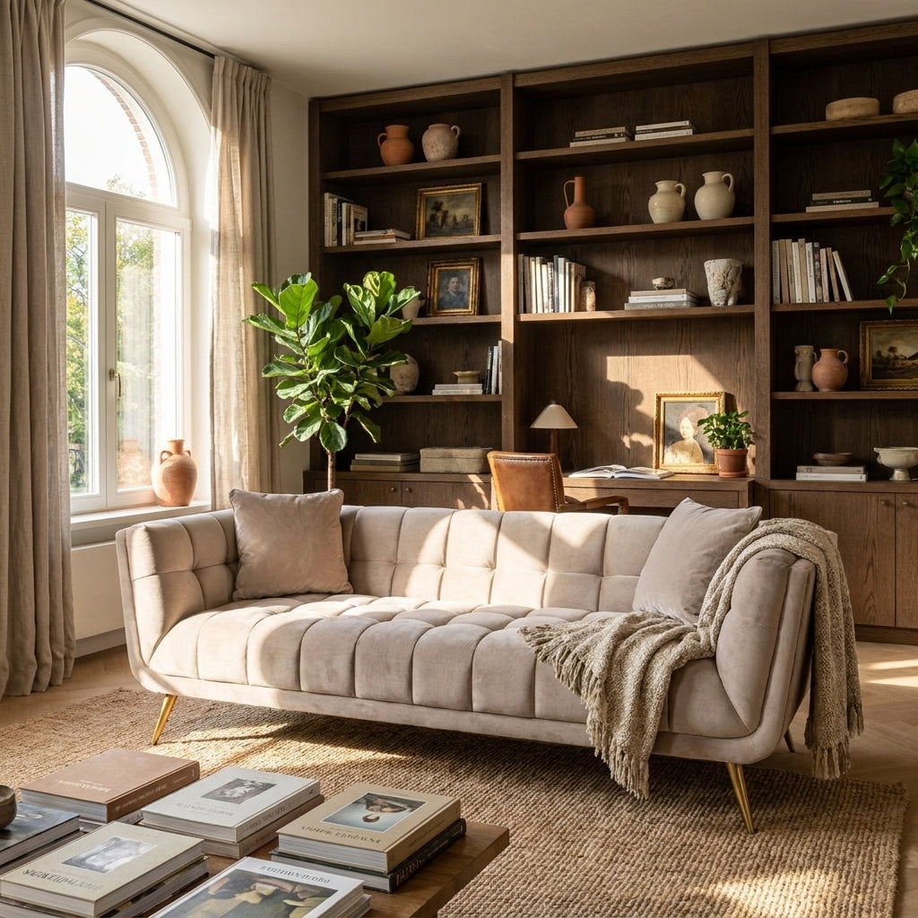 Sofa Huxley khaki velvet