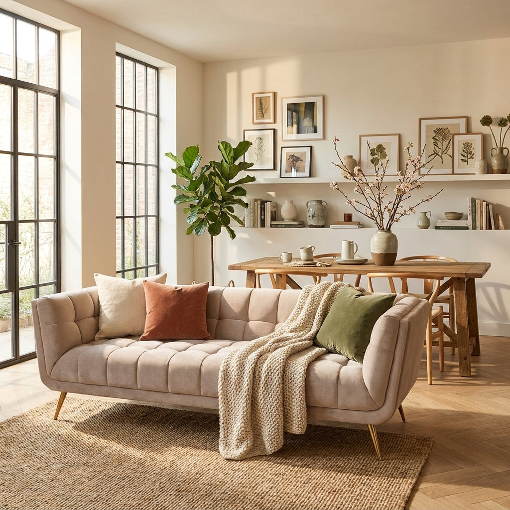 Sofa Huxley khaki velvet