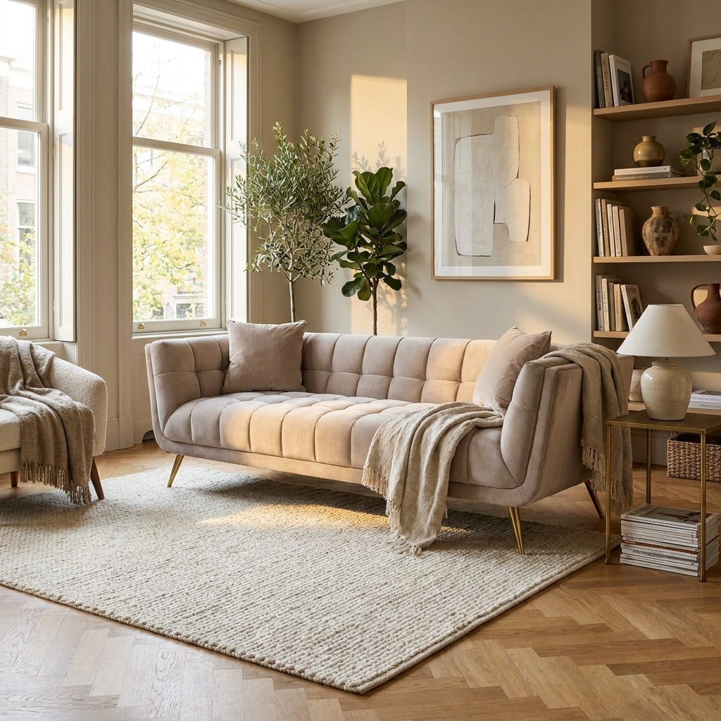 Sofa Huxley khaki velvet