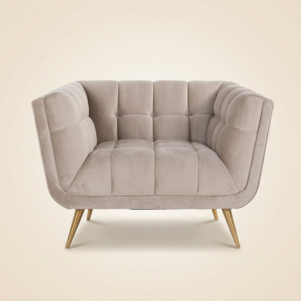 Lounge Stoel Huxley Khaki Velvet