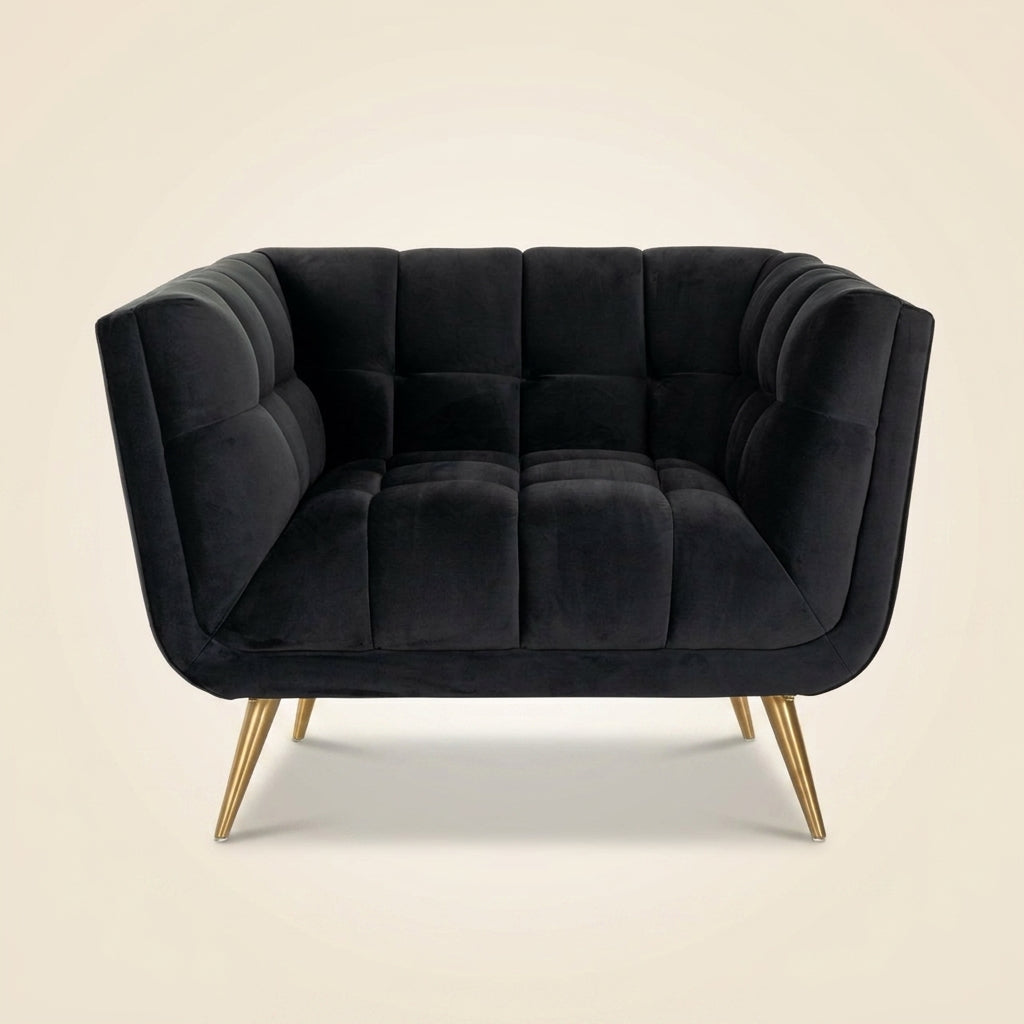 Lounge chair Huxley anthracite velvet