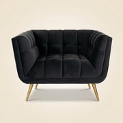 Lounge chair Huxley anthracite velvet