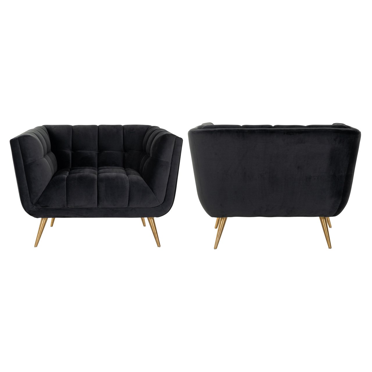 Lounge chair Huxley anthracite velvet