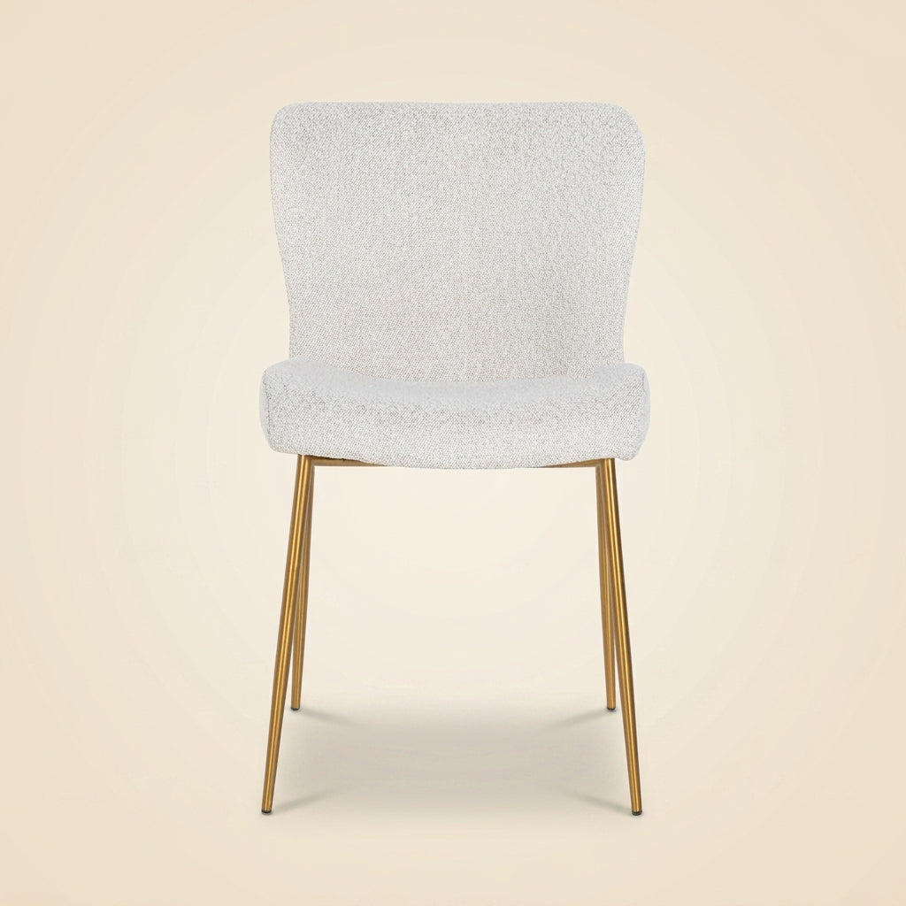 Eetkamerstoel Odessa White Bouclé (set Of 2)