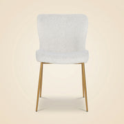 Eetkamerstoel Odessa White Bouclé (set Of 2)
