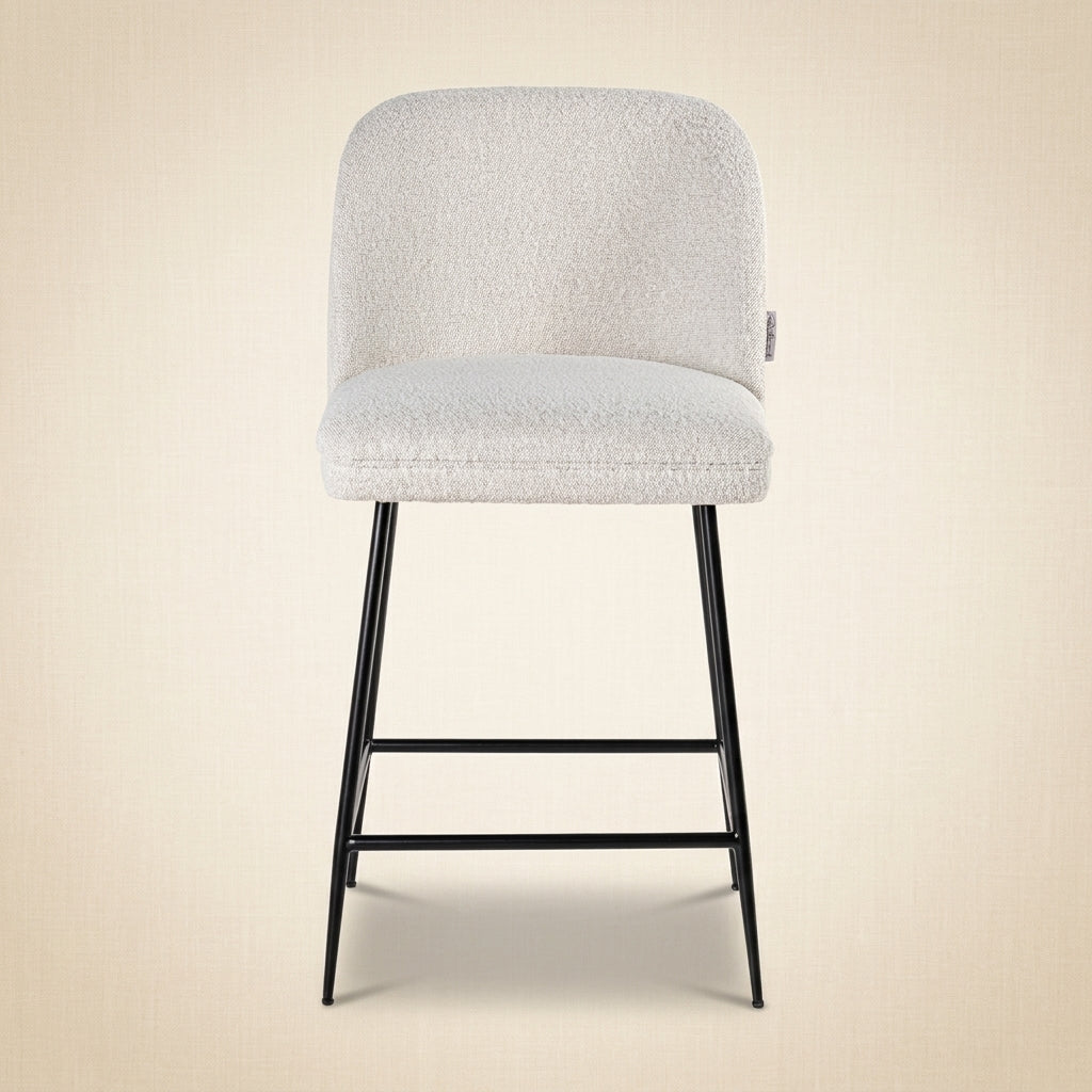 Counterstoel Pullitzer White Bouclé