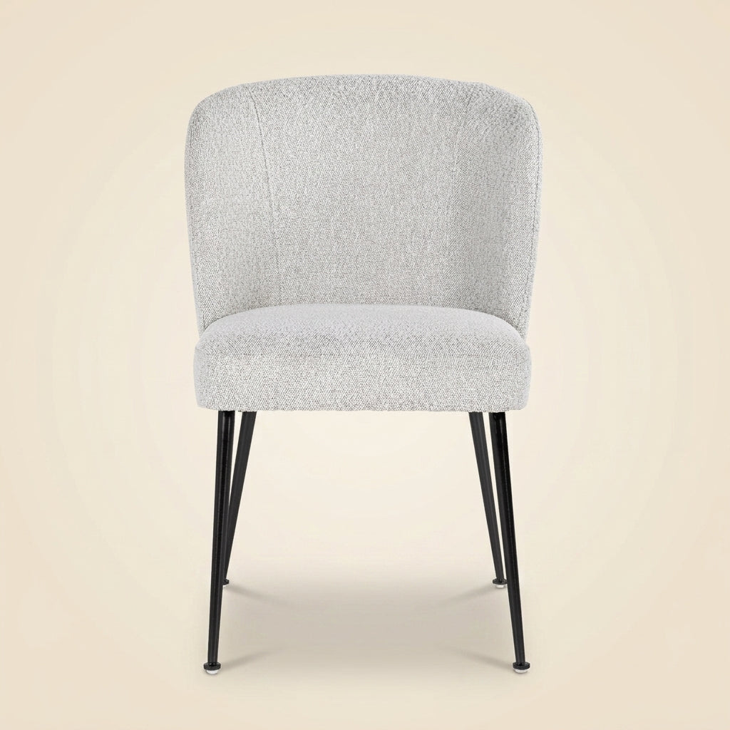 Eetkamerstoel Fallon White Bouclé