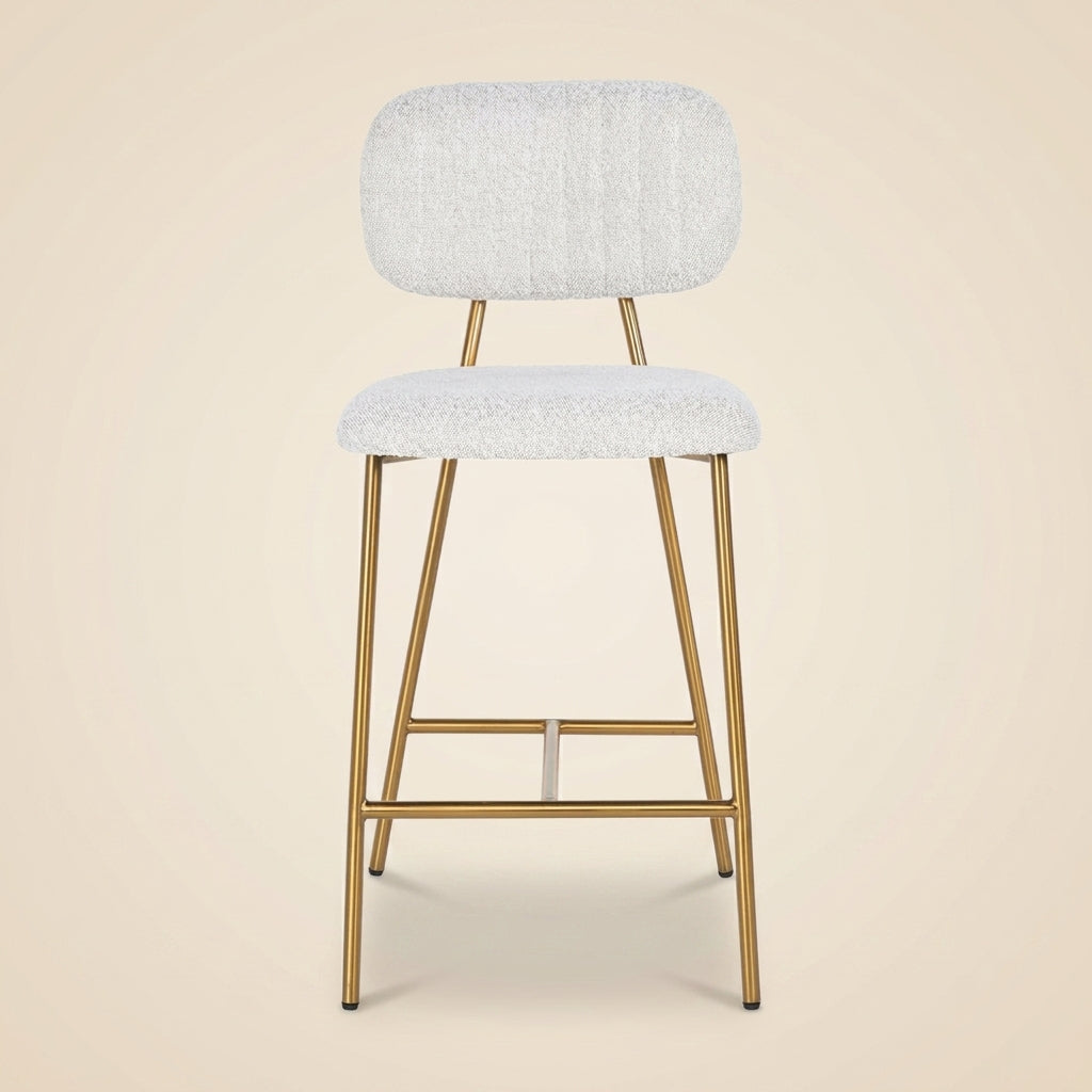 Counterstoel Xenia White Bouclé (set Of 2)