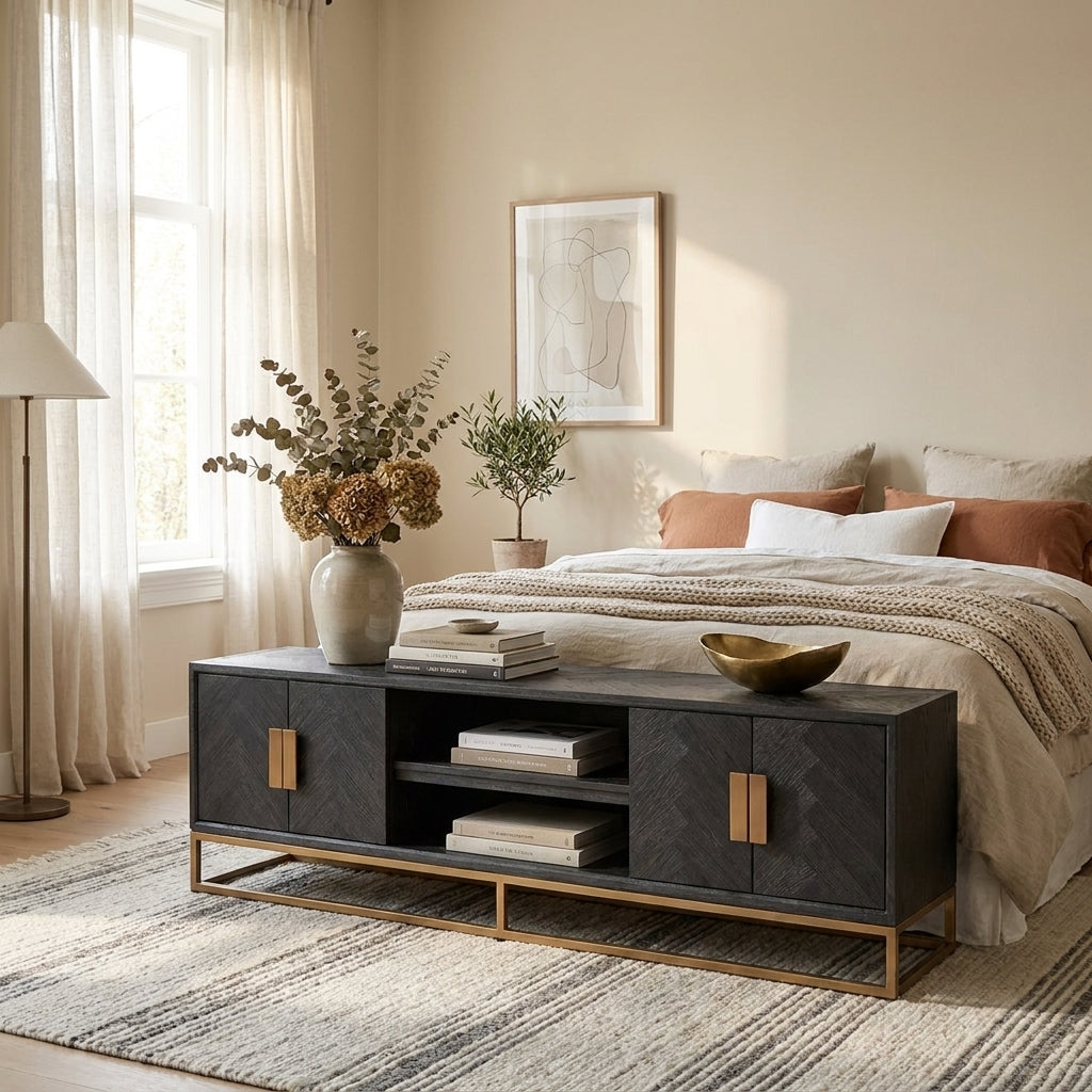 Tv-meubel Blackbone Brass Black Rustic 200