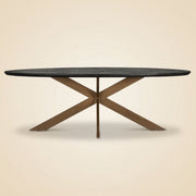 Eettafel Blackbone Brass Black Rustic Oval 230