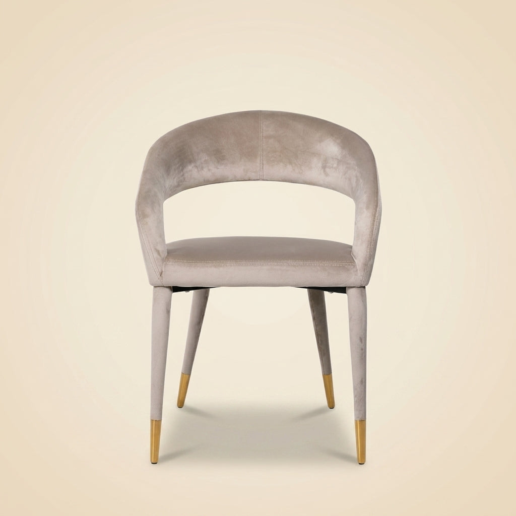 Eetkamerstoel Gia Khaki Velvet Fire Retardant