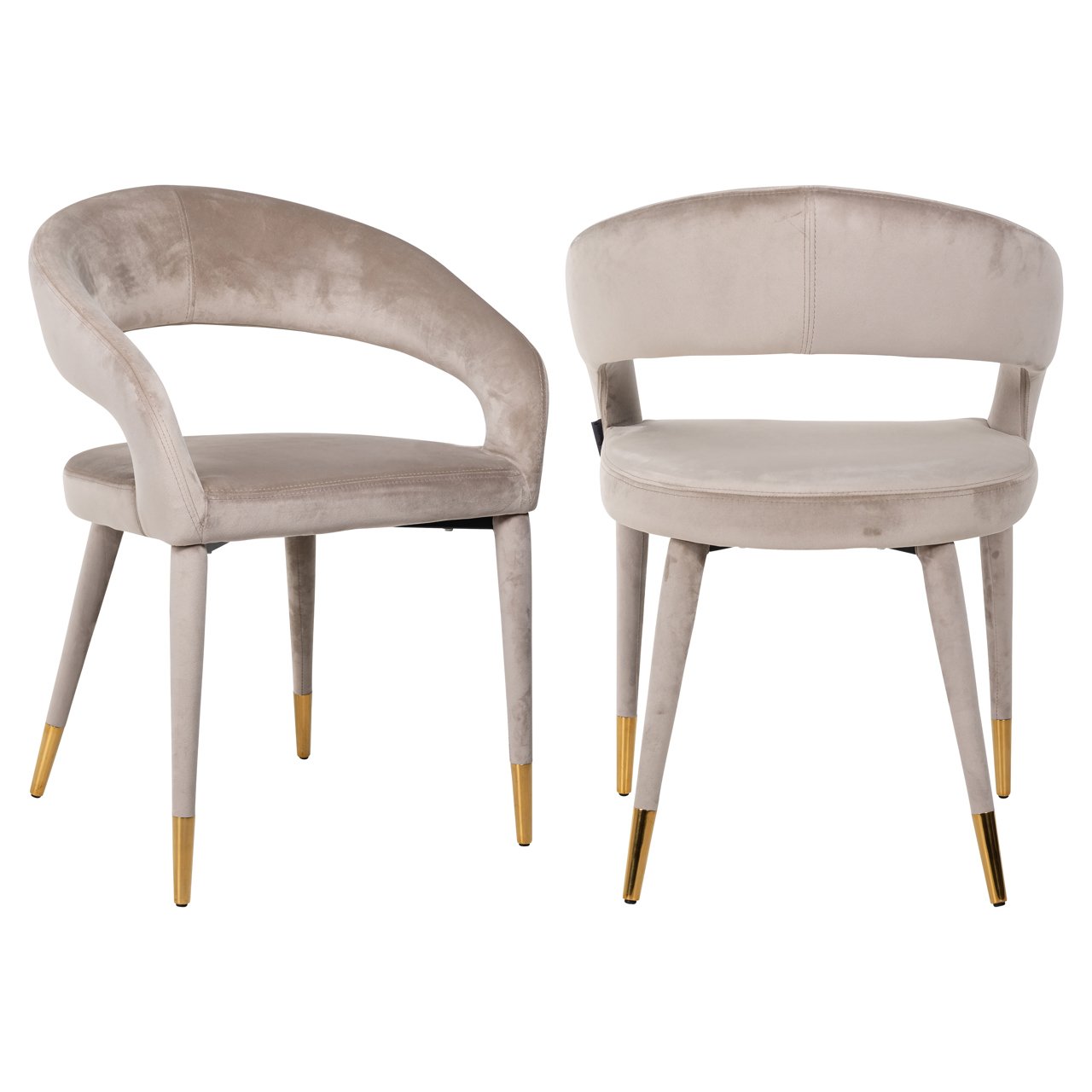 Eetkamerstoel Gia Khaki Velvet Fire Retardant