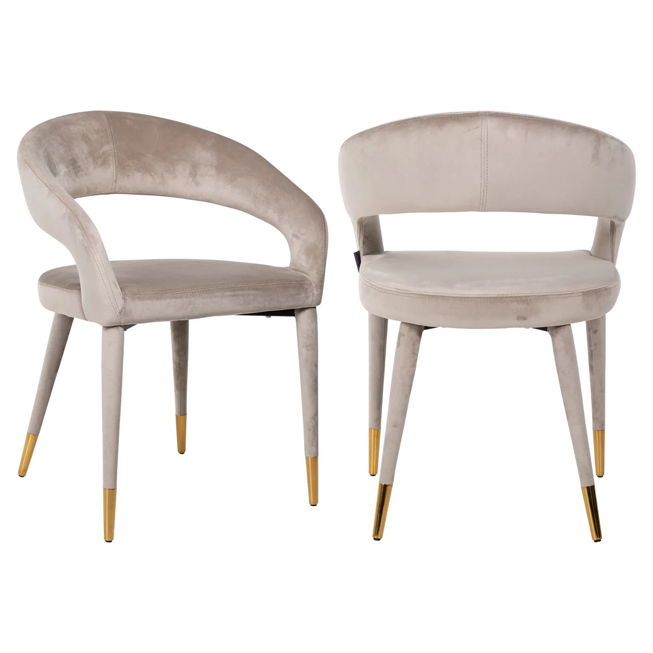 Eetkamerstoel Gia Khaki Velvet Fire Retardant