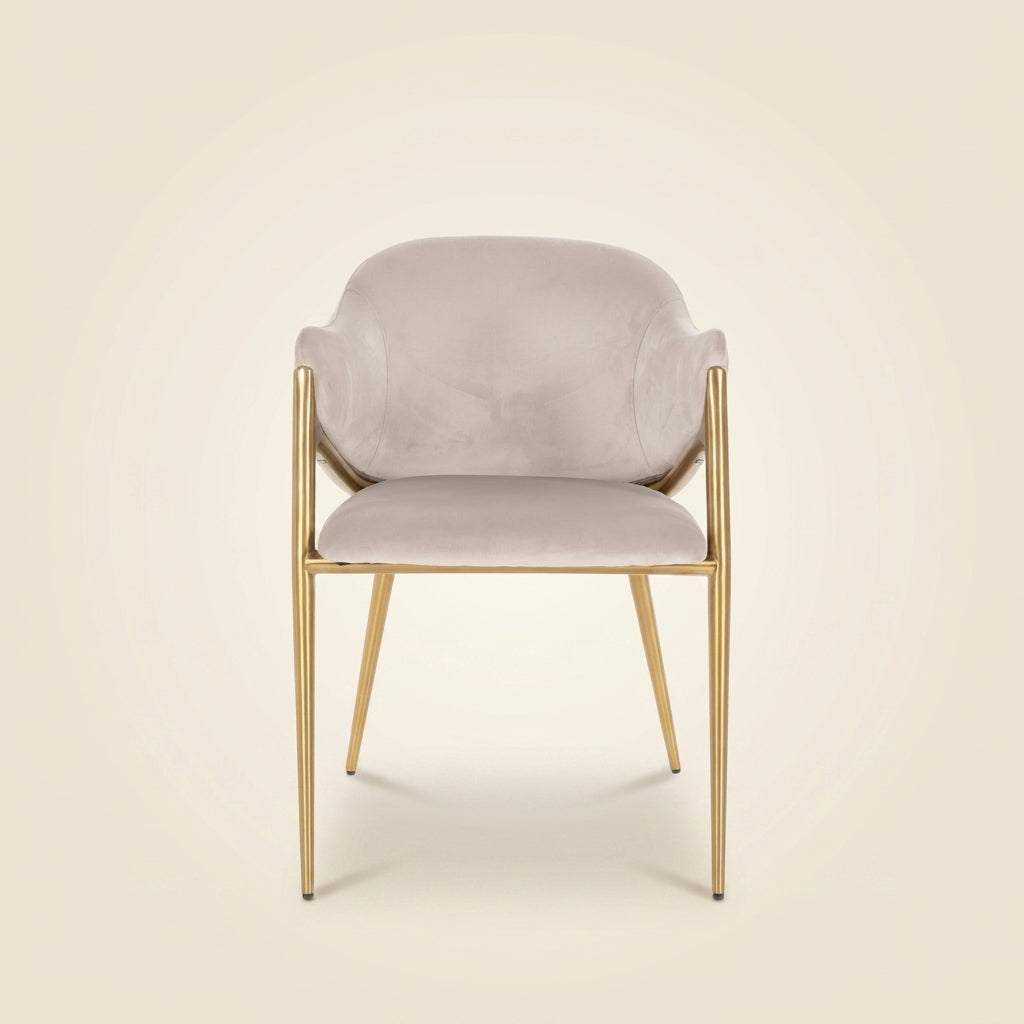 Eetkamerstoel Gwen Khaki Velvet Fire Retardant