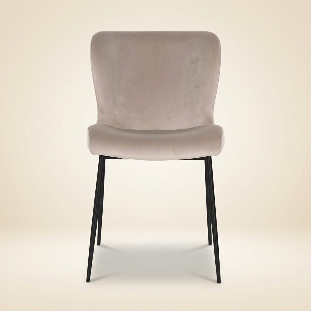 Eetkamerstoel Darby Khaki Velvet Fire Retardant (set Of 2)