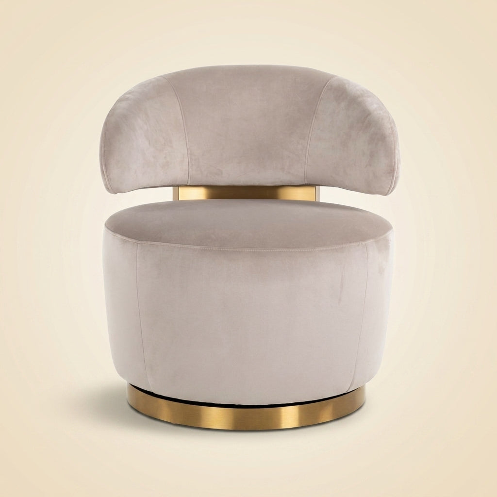 Lounge Stoel Maxime Khaki Velvet Swivel