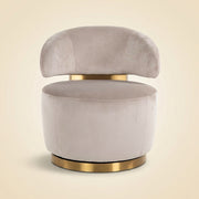 Lounge Stoel Maxime Khaki Velvet Swivel