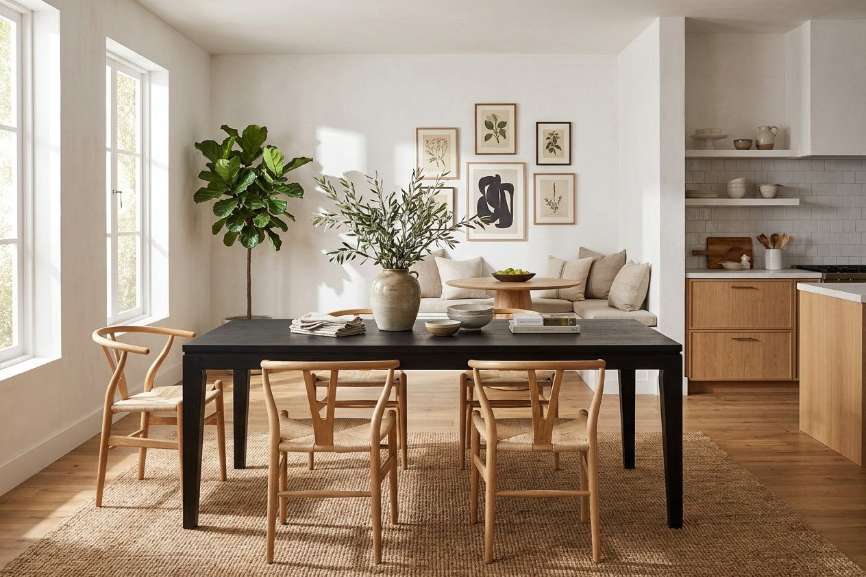 Dining table Blackbone black rustic 200