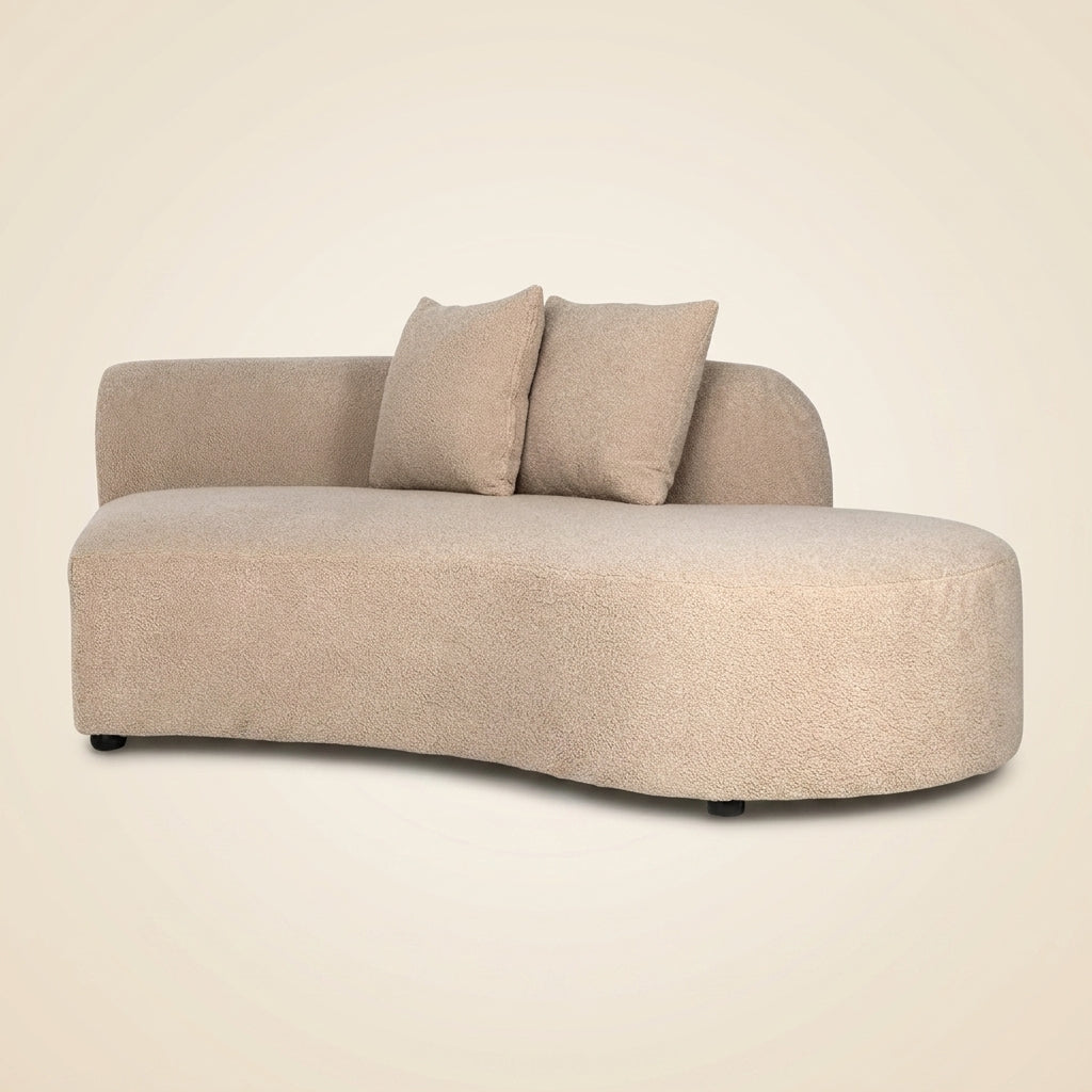 Sofa Grayson sand furry ottoman right fully upholstered