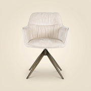 Eetkamerstoel Aline White Chenille Swivel Fire Retardant