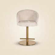 Bar stool Zabi white chenille swivel