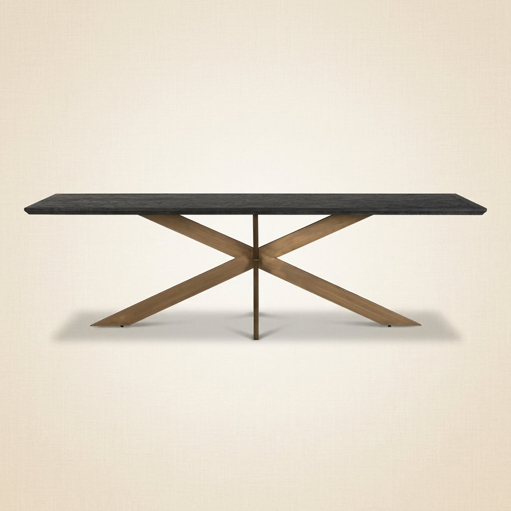 Eettafel Blackbone Brass Black Rustic 260