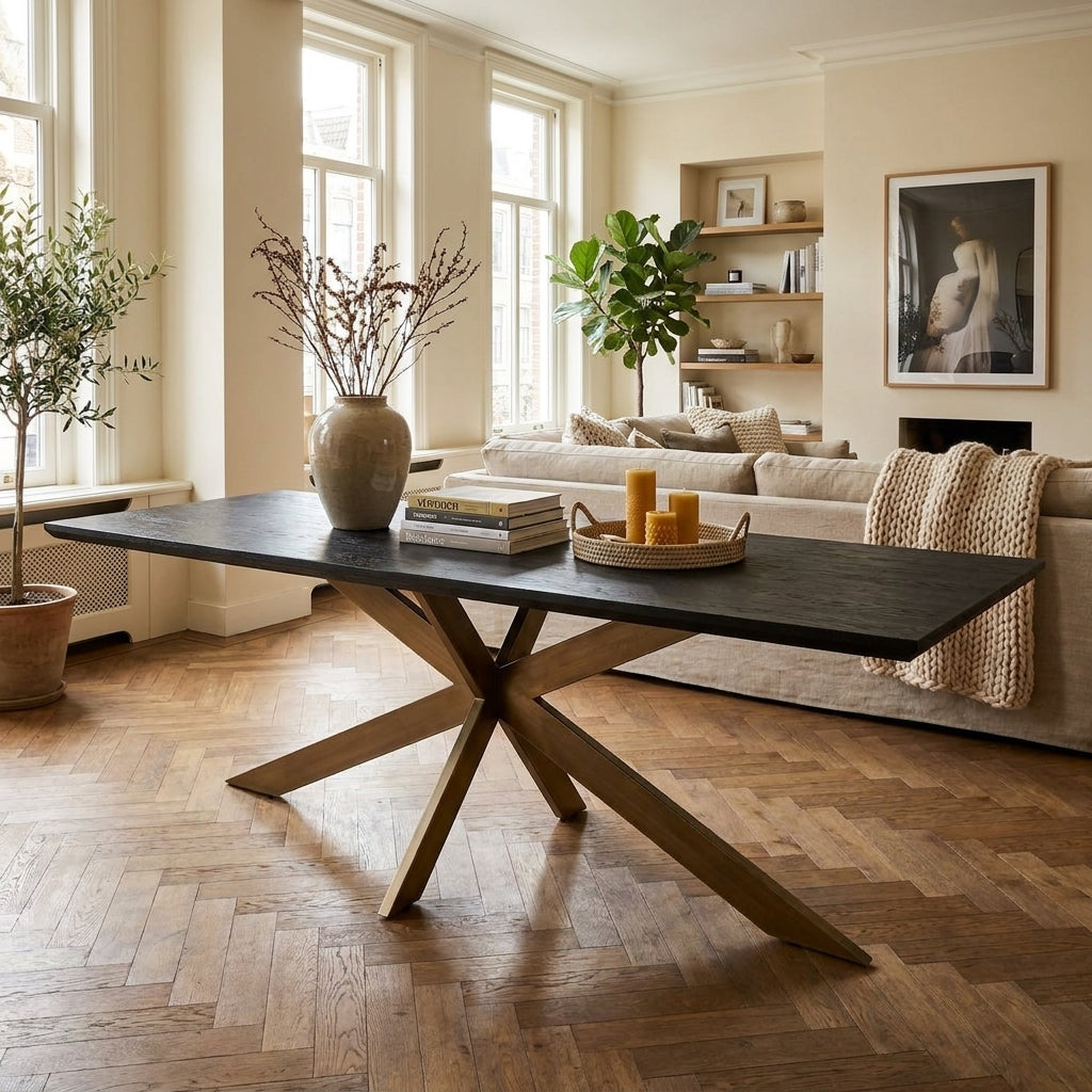 Eettafel Blackbone Brass Black Rustic 260