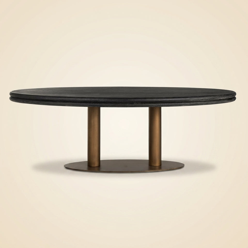 Eettafel Macaron Black Rustic Oval 235