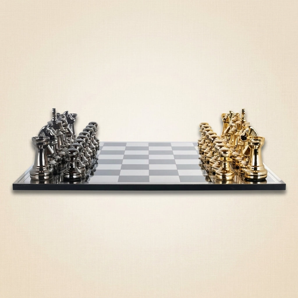 Decoratief Spel Saray Black/gold Chessboard