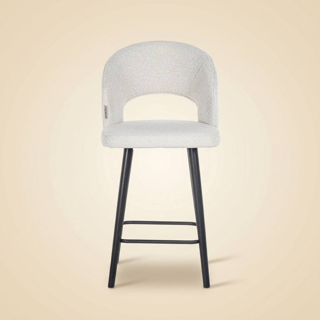 Counterstoel Savoy White Bouclé