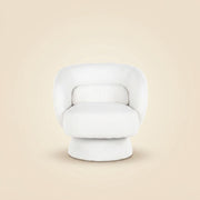 Lounge Stoel Senna White Furry Swivel