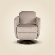 Lounge Stoel Turner Khaki Velvet Swivel Fire Retardant