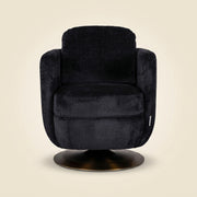 Lounge stoel Turner black chenille swivel