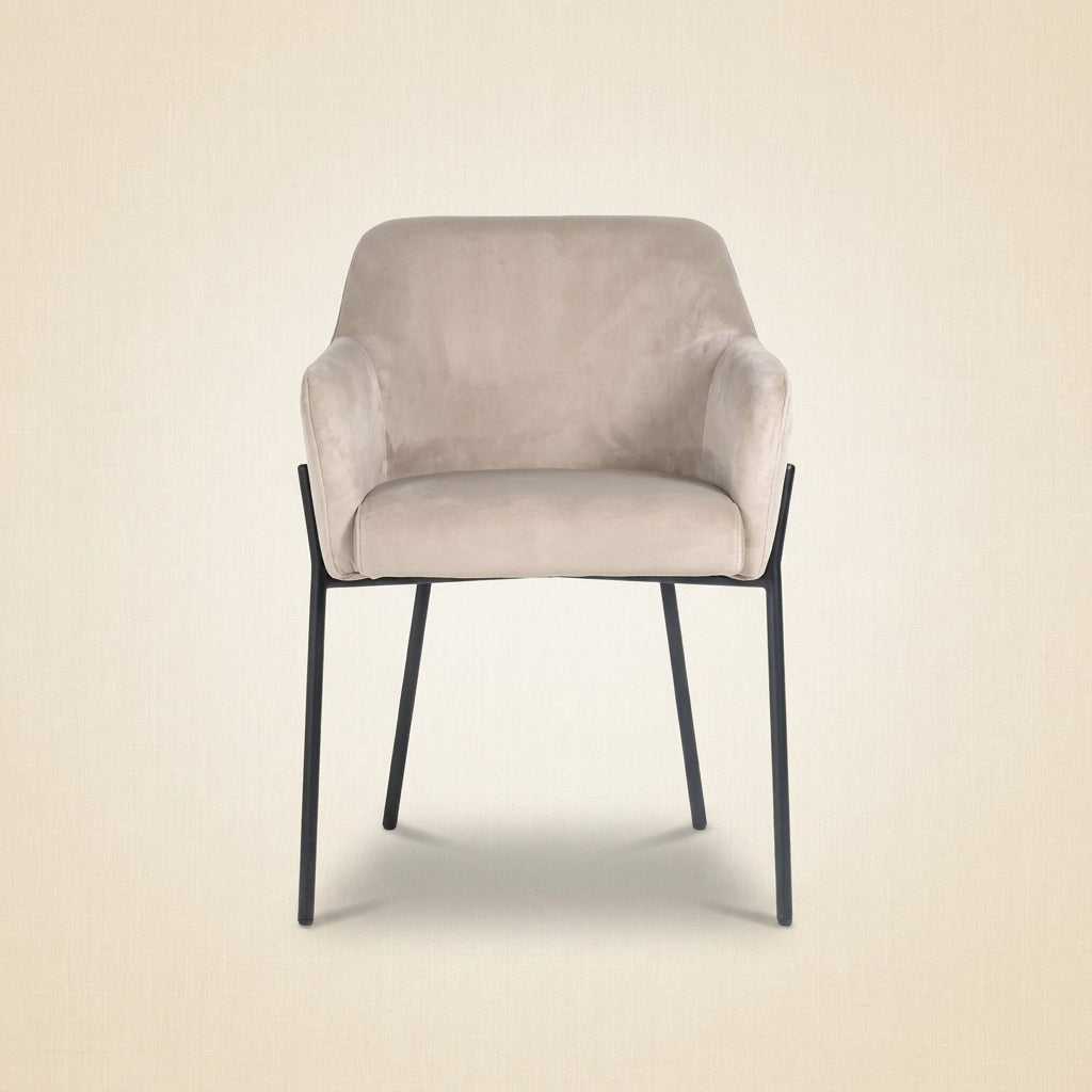 Eetkamerstoel Fay Khaki Velvet Fire Retardant