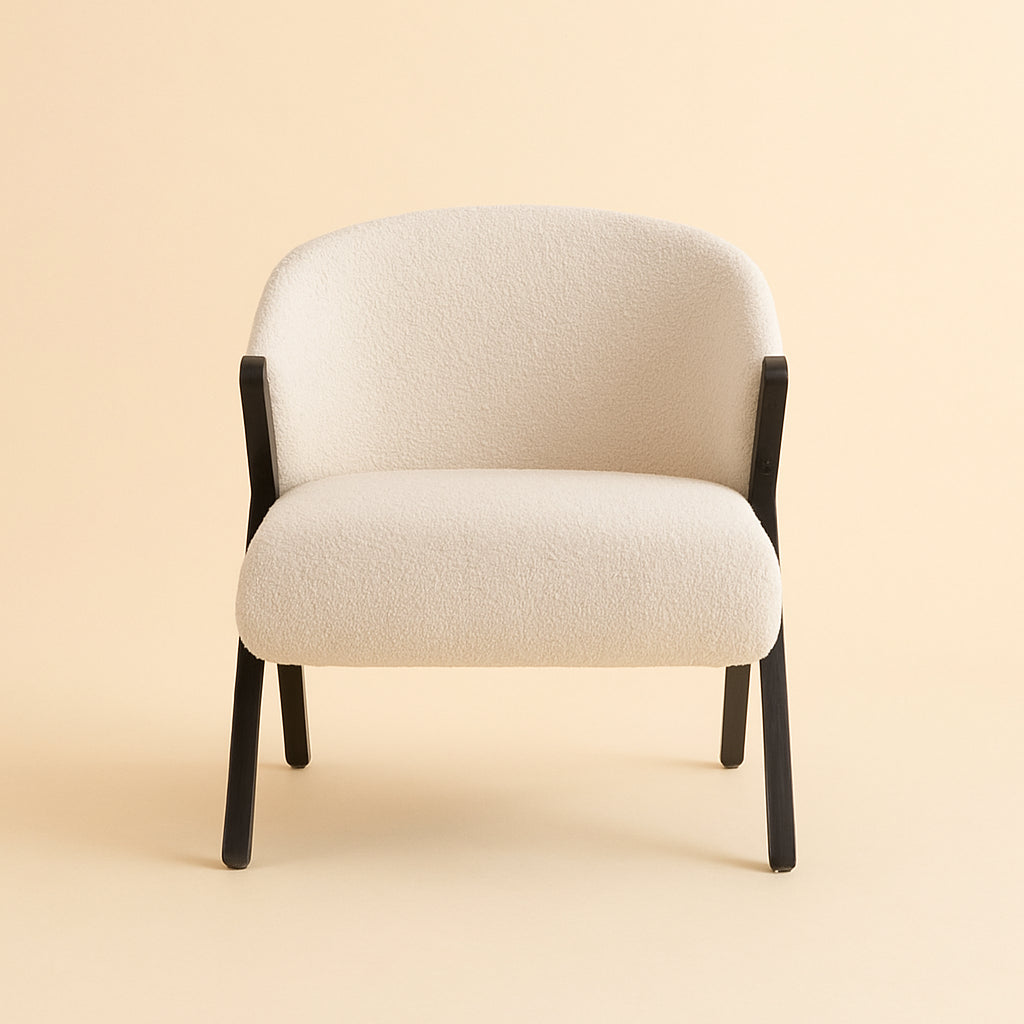 Lounge Stoel Mia White Bouclé