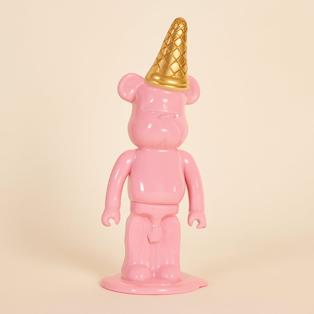 Decoratief object Icebear cream pink